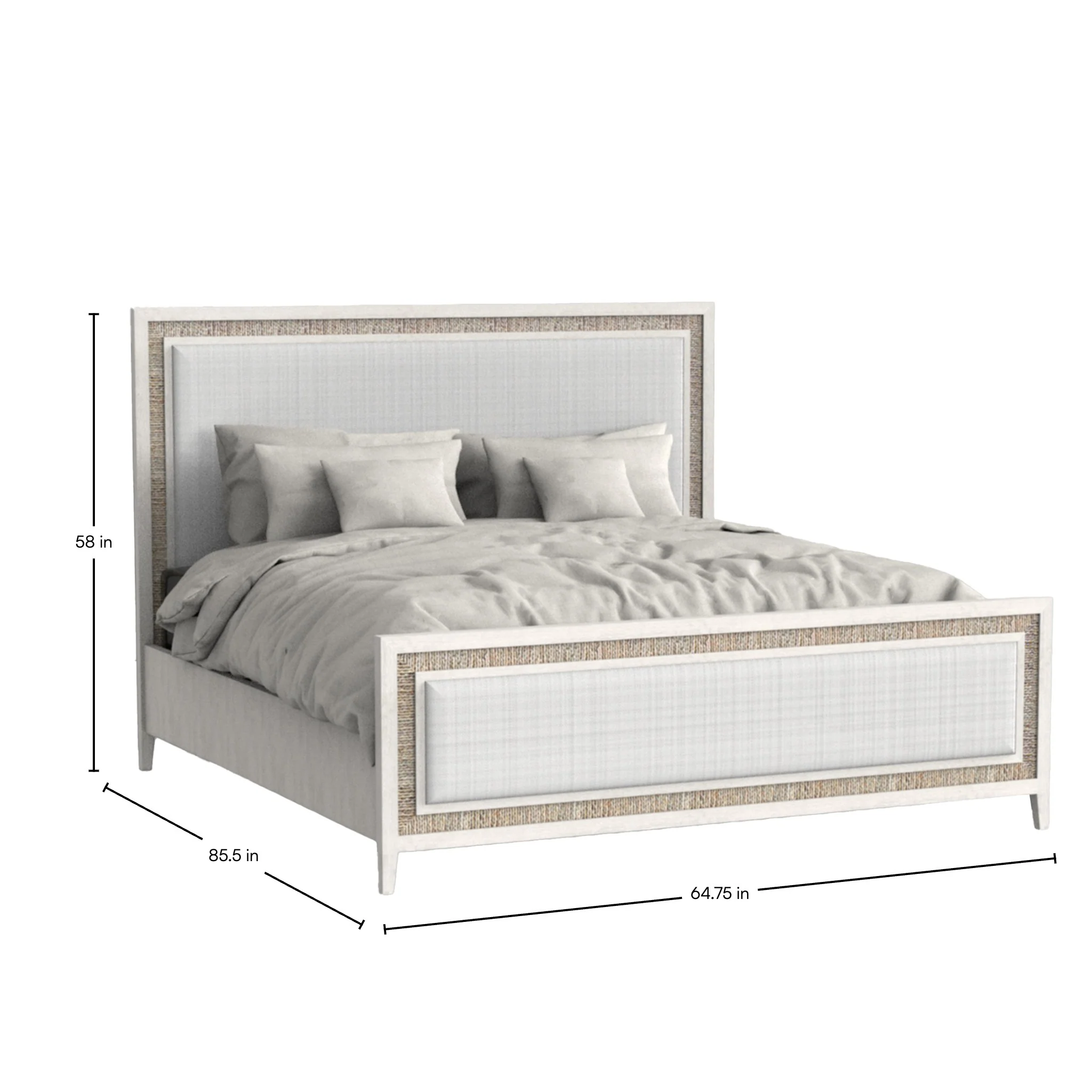 Grand Bermuda Queen Bed - Whitewash - Image 2