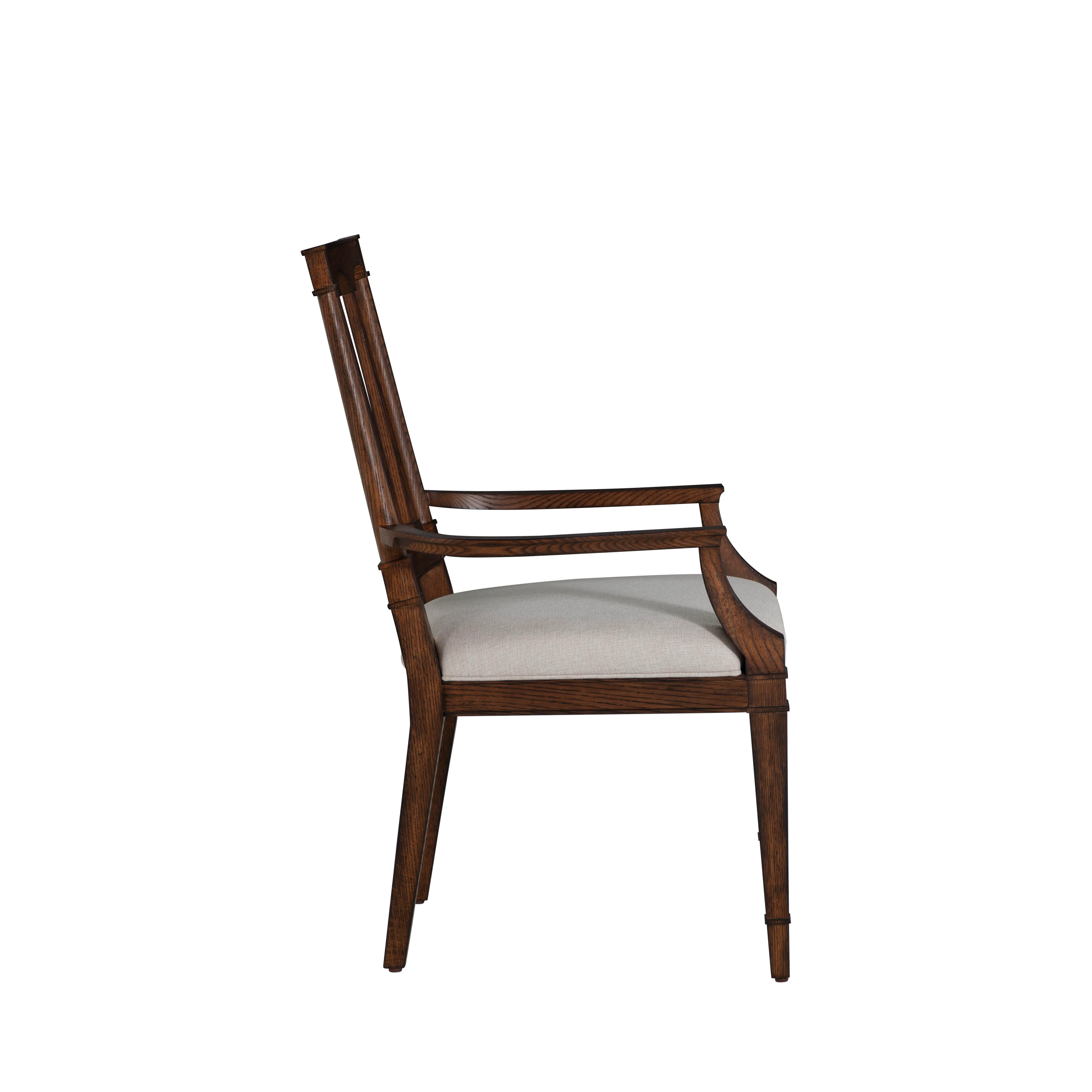 Mathis Dining Arm Chair - Rustic Antique Oak - Image 4